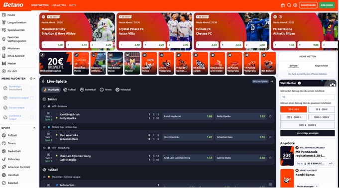 Betano Live-Wetten